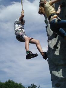 The climbing wall - for the very brave!